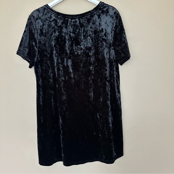 Chrushed Velvet Legging Tee Women L Black Shirt VNeck Tunic Length Y2K Phoebe - Picture 6 of 10